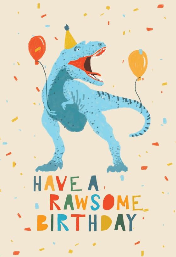 To a very special cousin on your birthday card dinosaur theme card  kids boy
